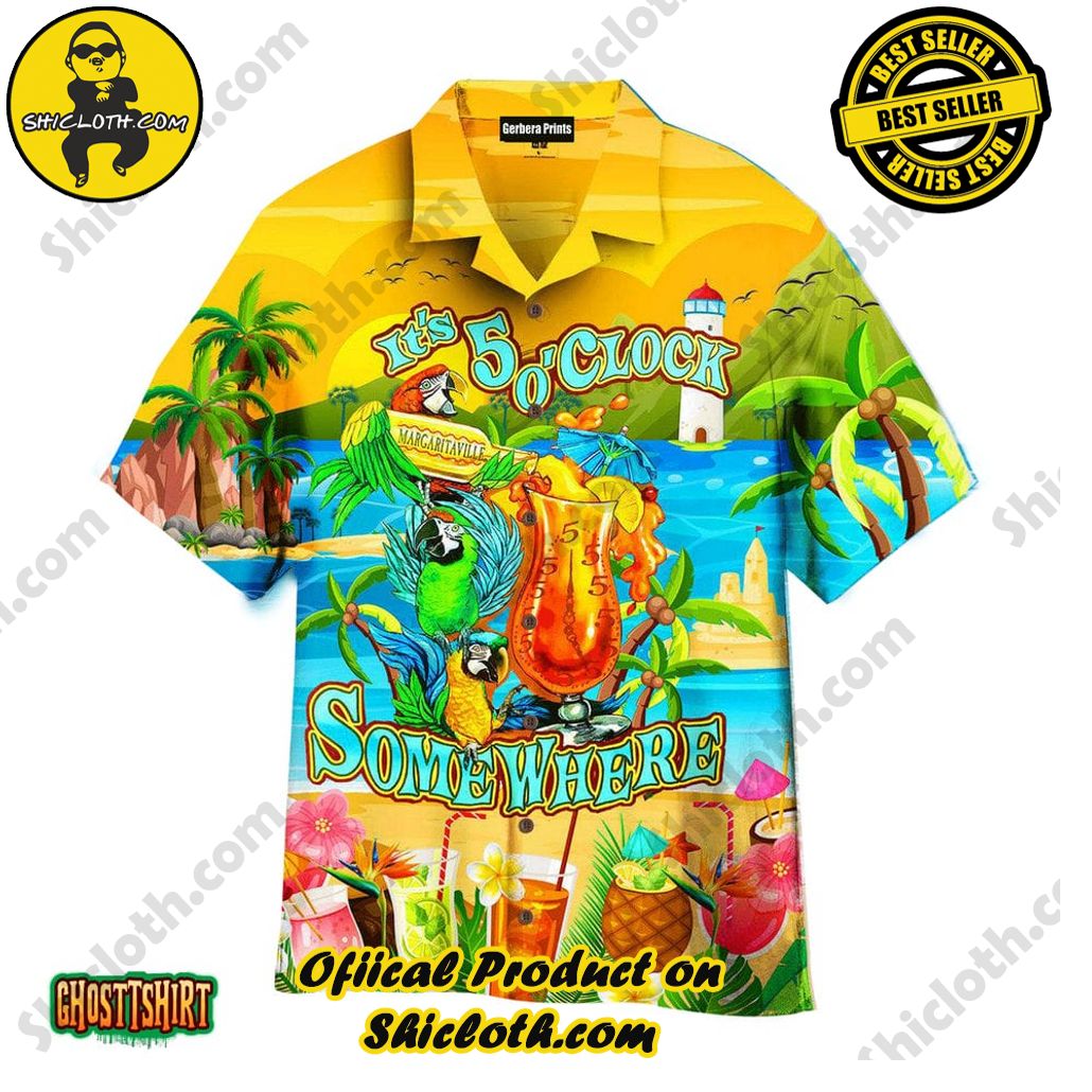 Discover the Aloha Hawaiian Shirt: Your Ultimate Summer Essential from Shicloth 14 5 Oclock Somewhere Fruit Juice On The Beach Aloha Hawaiian Shirt
