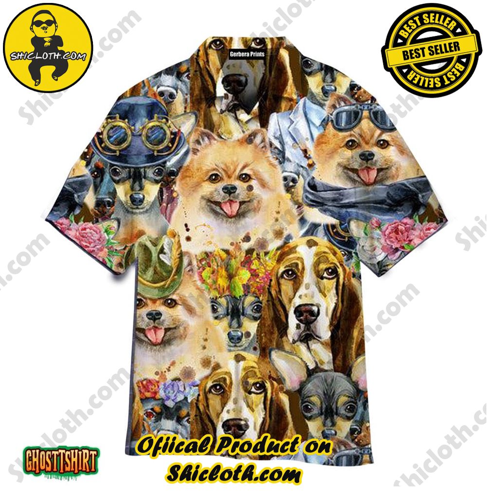 Discover the Aloha Hawaiian Shirt: Your Ultimate Summer Essential from Shicloth 62 A Lot Of Cute Dogs Brown And Yellow Aloha Hawaiian Shirt
