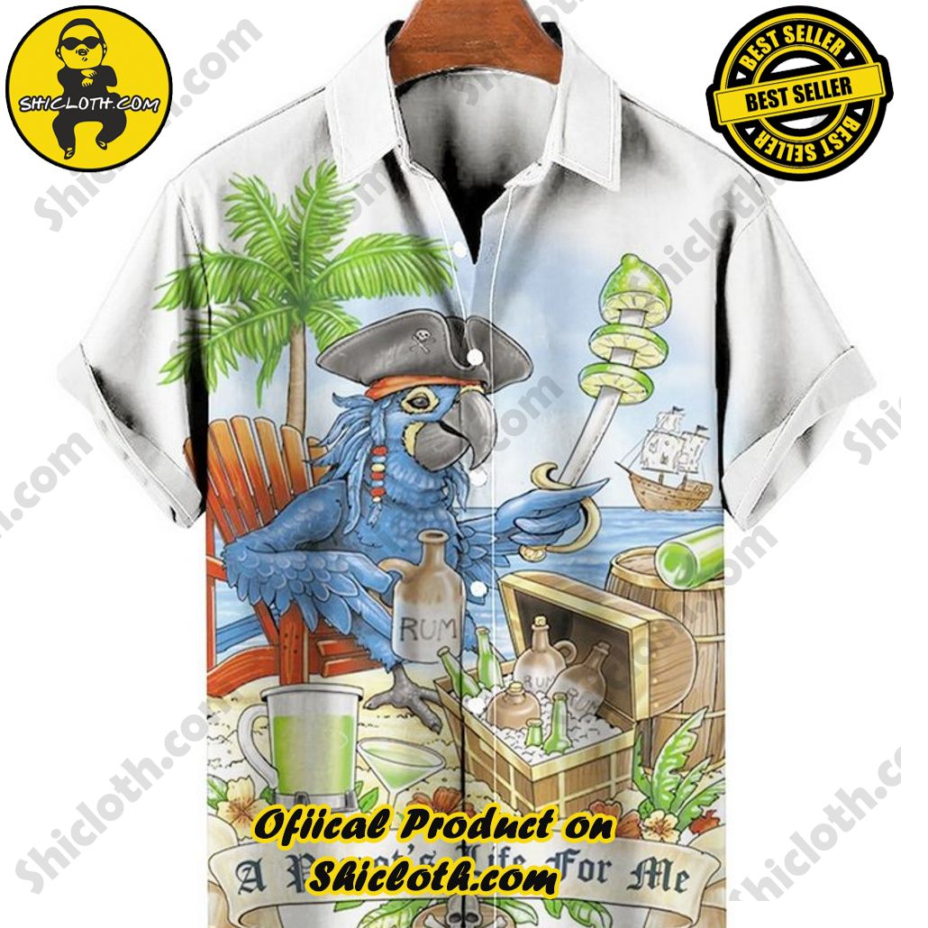 Discover the Aloha Hawaiian Shirt: Your Ultimate Summer Essential from Shicloth 70 A Parrot’s Life For Me Print Summer Men’s Aloha Shirt