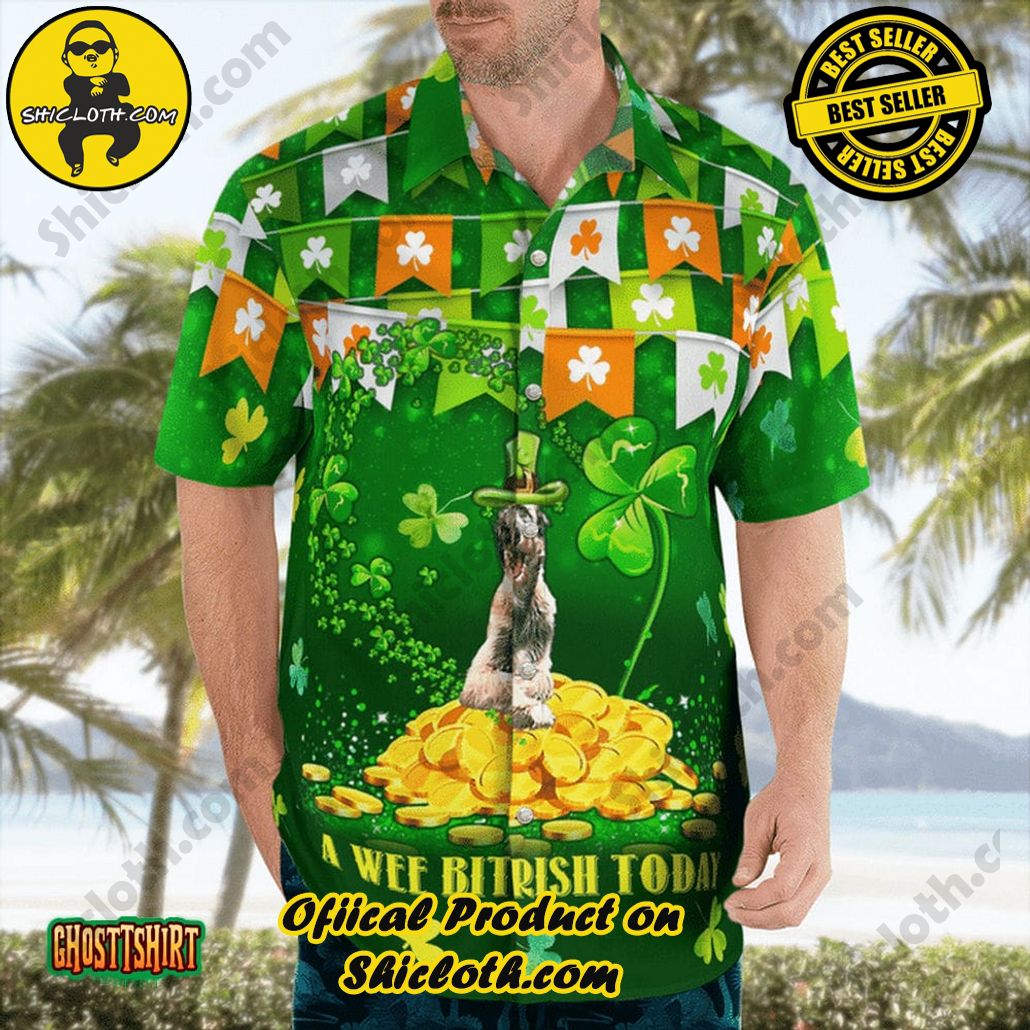 Discover the Aloha Hawaiian Shirt: Your Ultimate Summer Essential from Shicloth 78 A Wee Bit Irish Today Funny Wolfhound Dog Happy Saint Patrick Day Aloha Hawaiian Shirt