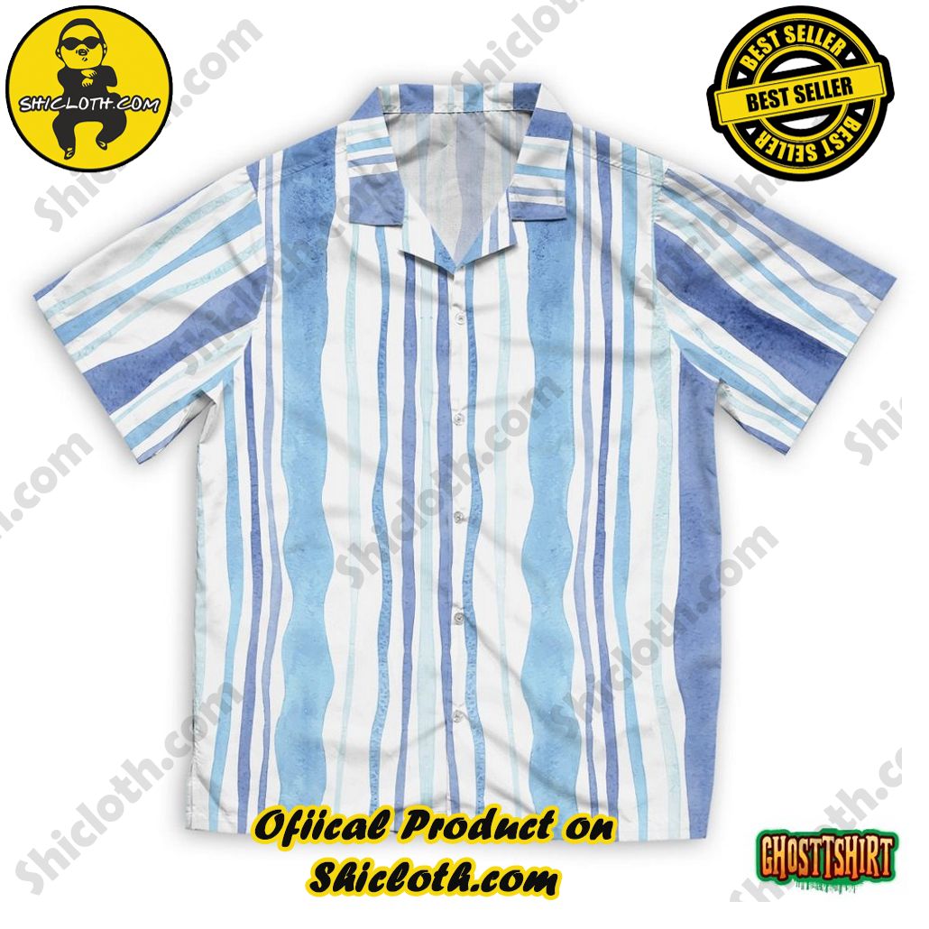 Discover the Aloha Hawaiian Shirt: Your Ultimate Summer Essential from Shicloth 93 Abstract Blue Line Background Watercolor Hawaiian Beach Shirt