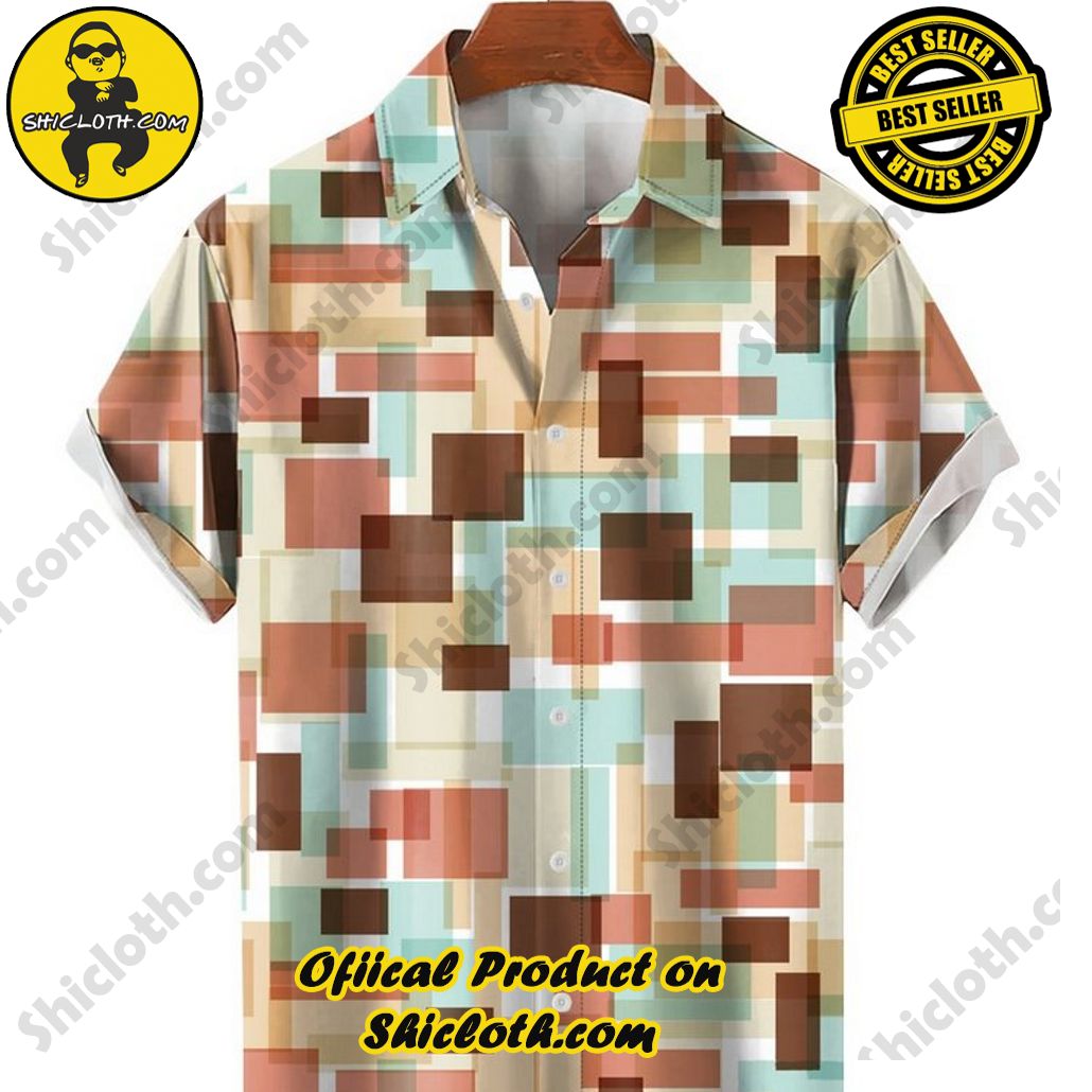 Discover the Aloha Hawaiian Shirt: Your Ultimate Summer Essential from Shicloth 95 Abstract Color Block Print Short Sleeve Shirt