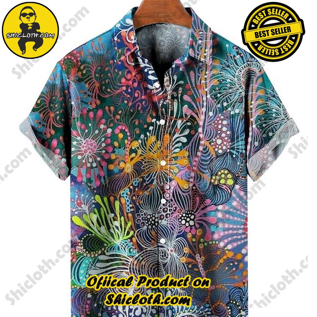 Discover the Aloha Hawaiian Shirt: Your Ultimate Summer Essential from Shicloth 98 Abstract Flower World Print Hawaiian Shirt