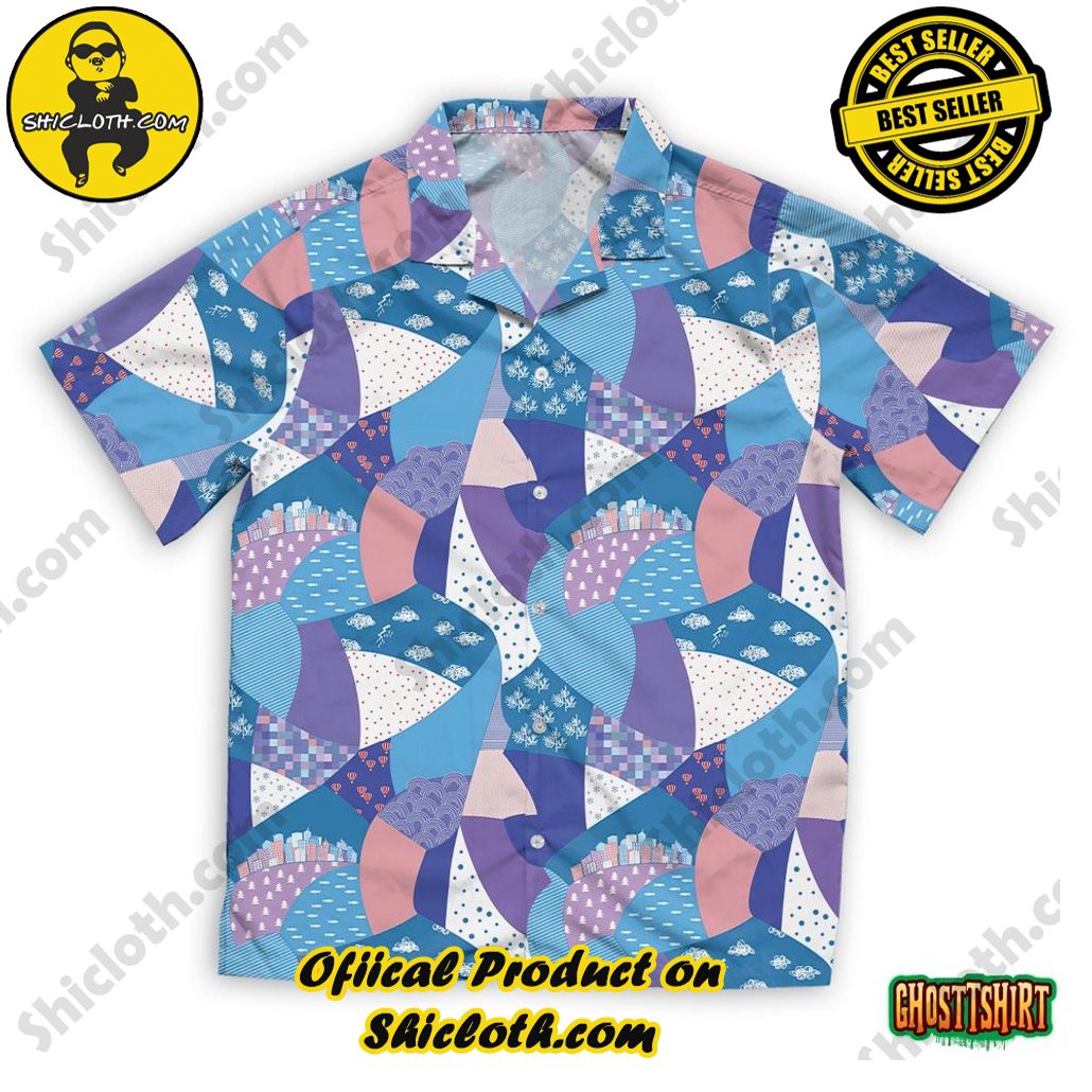 Embrace Summer Vibes with Shicloth's Aloha Hawaiian Shirt: A Fusion of Style and Comfort 4 Abstract Hand Drawn Seamless Patchwork Pattern Hawaiian Beach Shirt