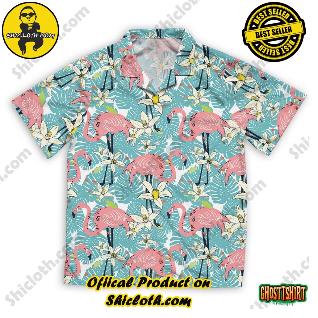 Embrace Summer Vibes with Shicloth's Aloha Hawaiian Shirt: A Fusion of Style and Comfort 5 Abstract Hand Painted Birds Flamingo Hawaiian Beach Shirt