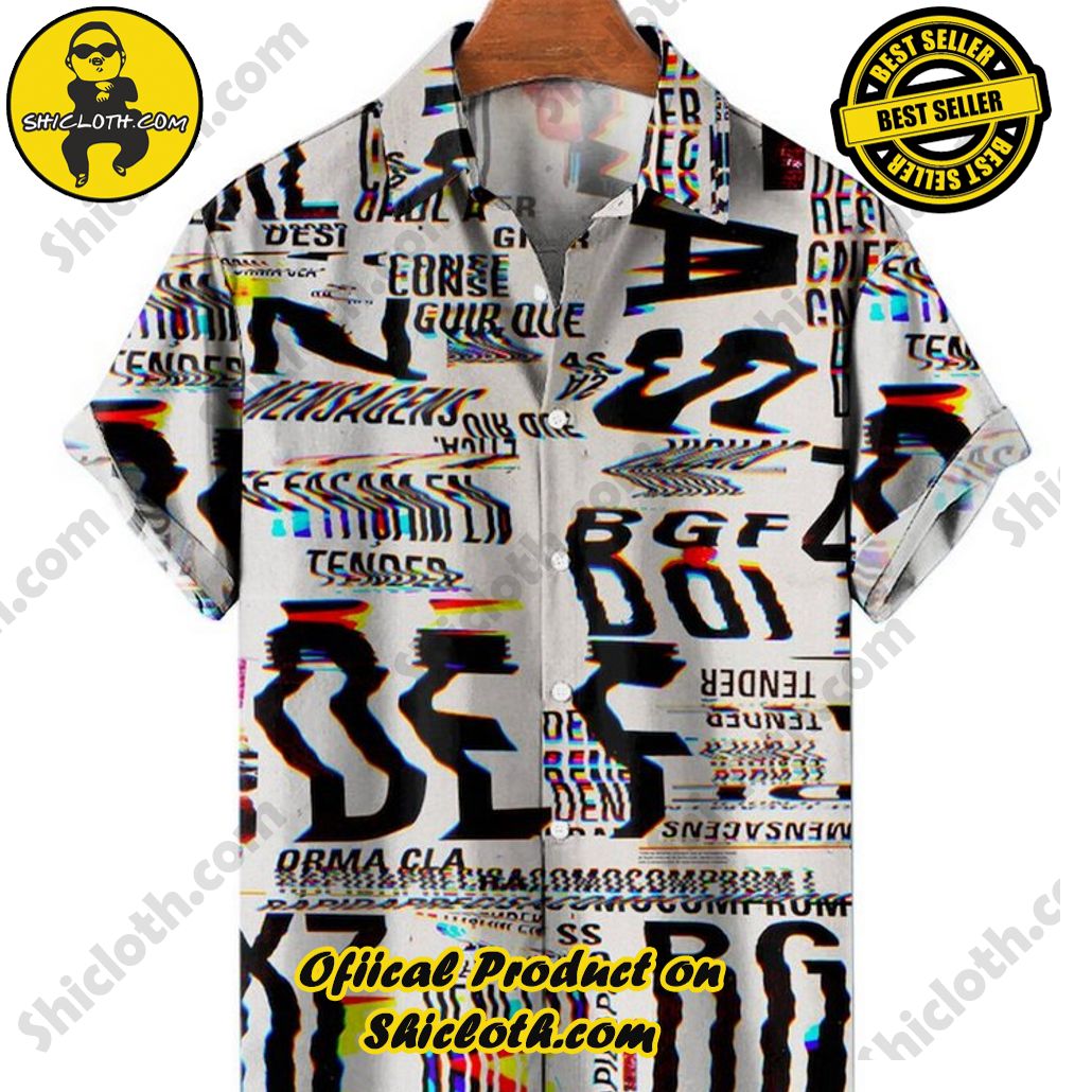 Embrace Summer Vibes with Shicloth's Aloha Hawaiian Shirt: A Fusion of Style and Comfort 10 Abstract Letter Short Sleeve Shirt