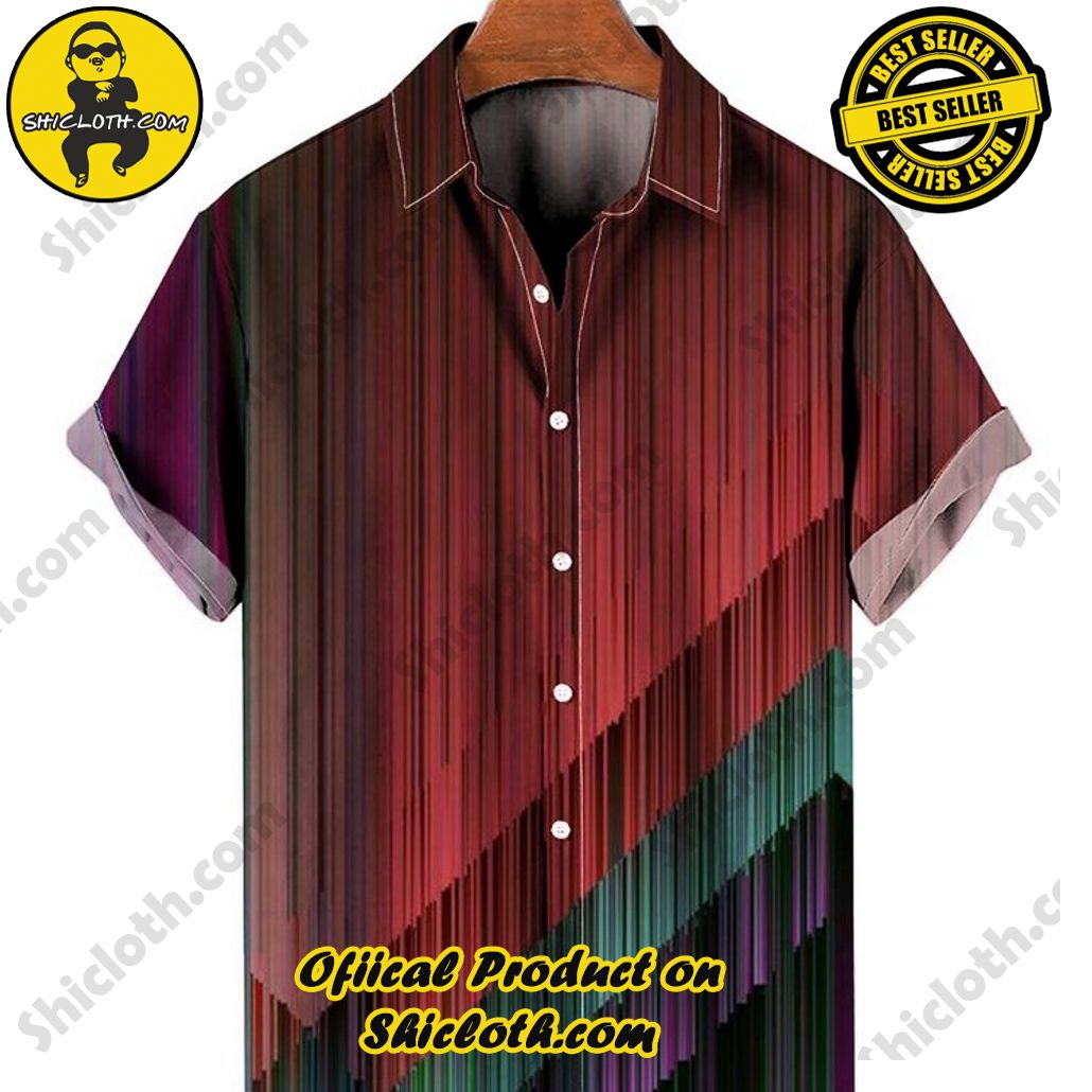 Embrace Summer Vibes with Shicloth's Aloha Hawaiian Shirt: A Fusion of Style and Comfort 29 Abstract Vertical Lines Print Hawaiian Shirt