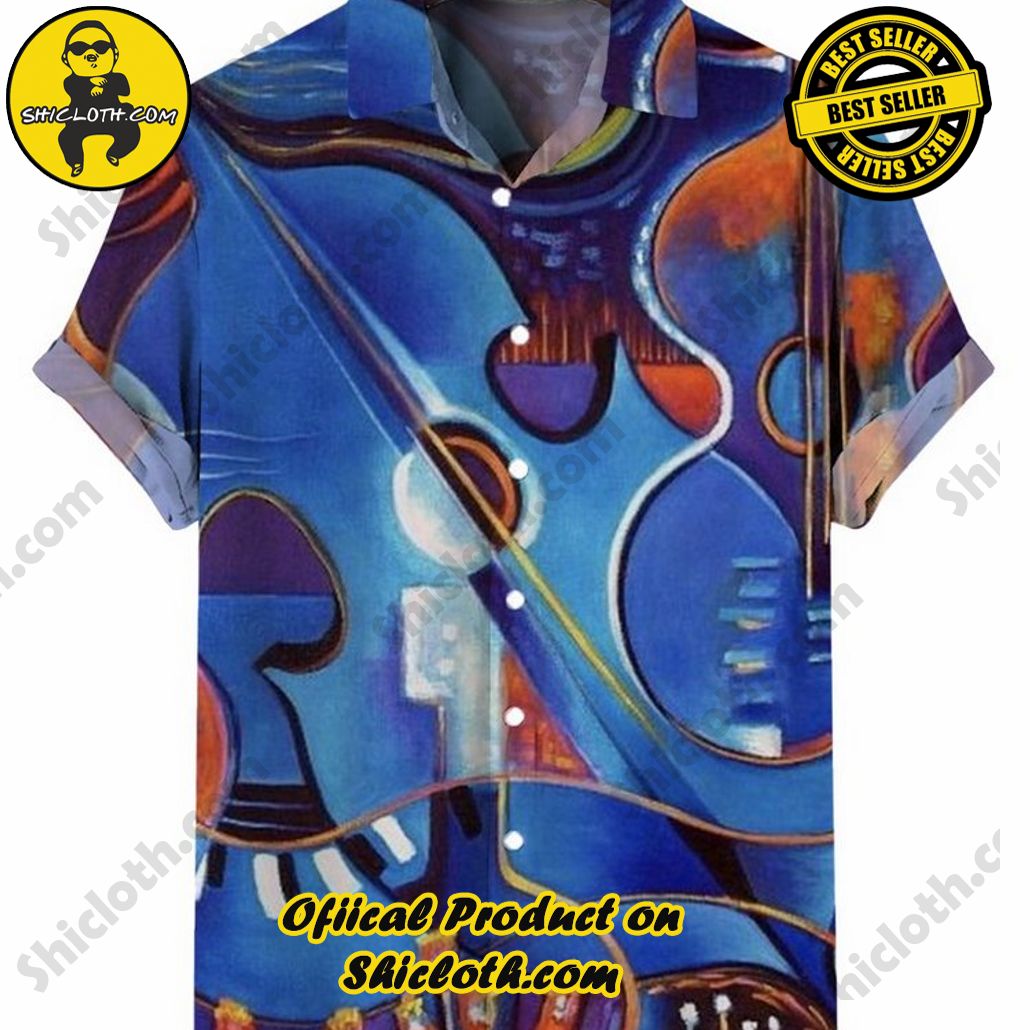 Embrace Summer Vibes with Shicloth's Aloha Hawaiian Shirt: A Fusion of Style and Comfort 31 Abstract Violin Oil Painting Short Sleeve Button Down Shirt