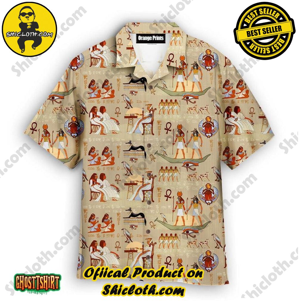 Embrace Summer Vibes with Shicloth's Aloha Hawaiian Shirt: A Fusion of Style and Comfort 47 Acient Egyptian Pattern Aloha Hawaiian Shirt