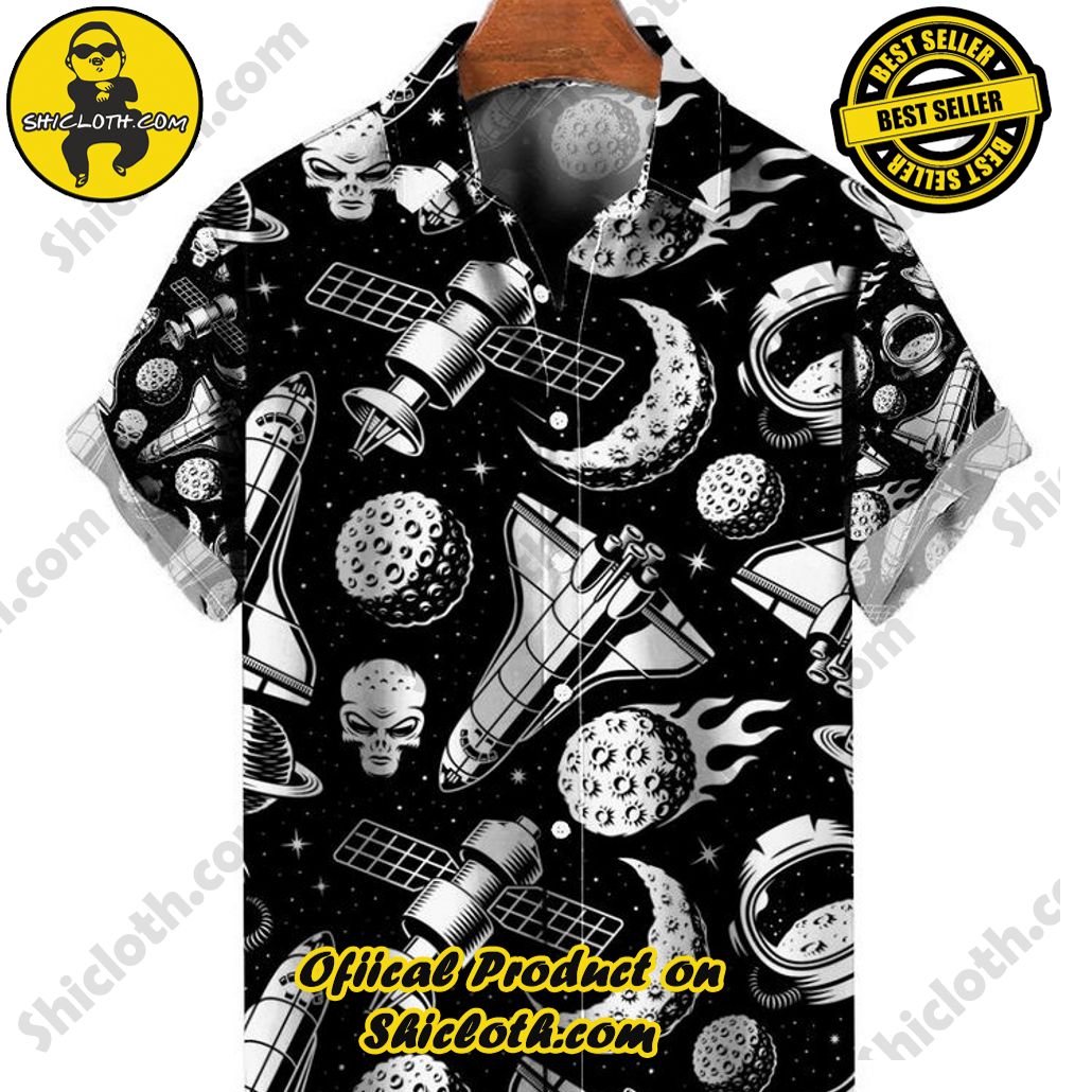 Embrace Summer Vibes with Shicloth's Aloha Hawaiian Shirt: A Fusion of Style and Comfort 62 Aerospace Print Short Sleeve Hawaiian Shirt