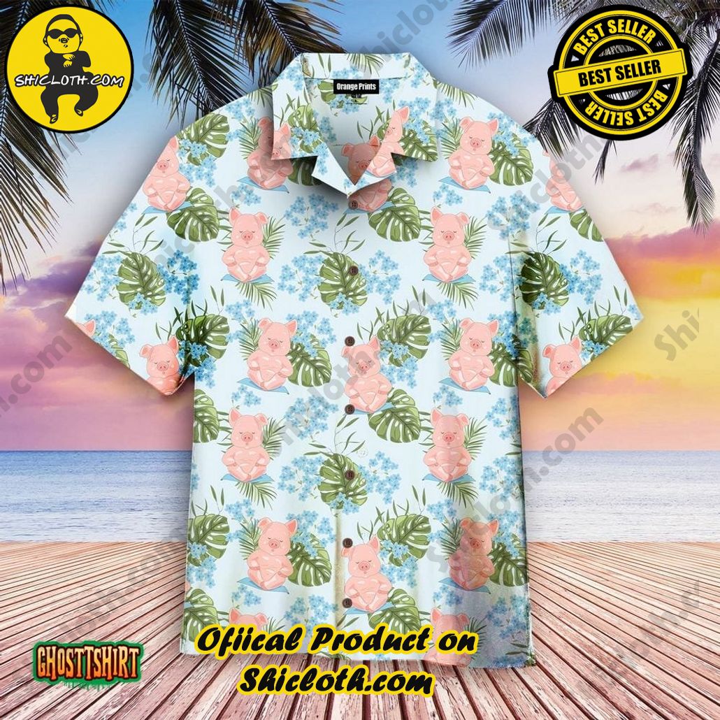 Embrace Summer Vibes with Shicloth's Aloha Hawaiian Shirt: A Fusion of Style and Comfort 64 Aesthetic Tropical Pig Aloha Hawaiian Shirt