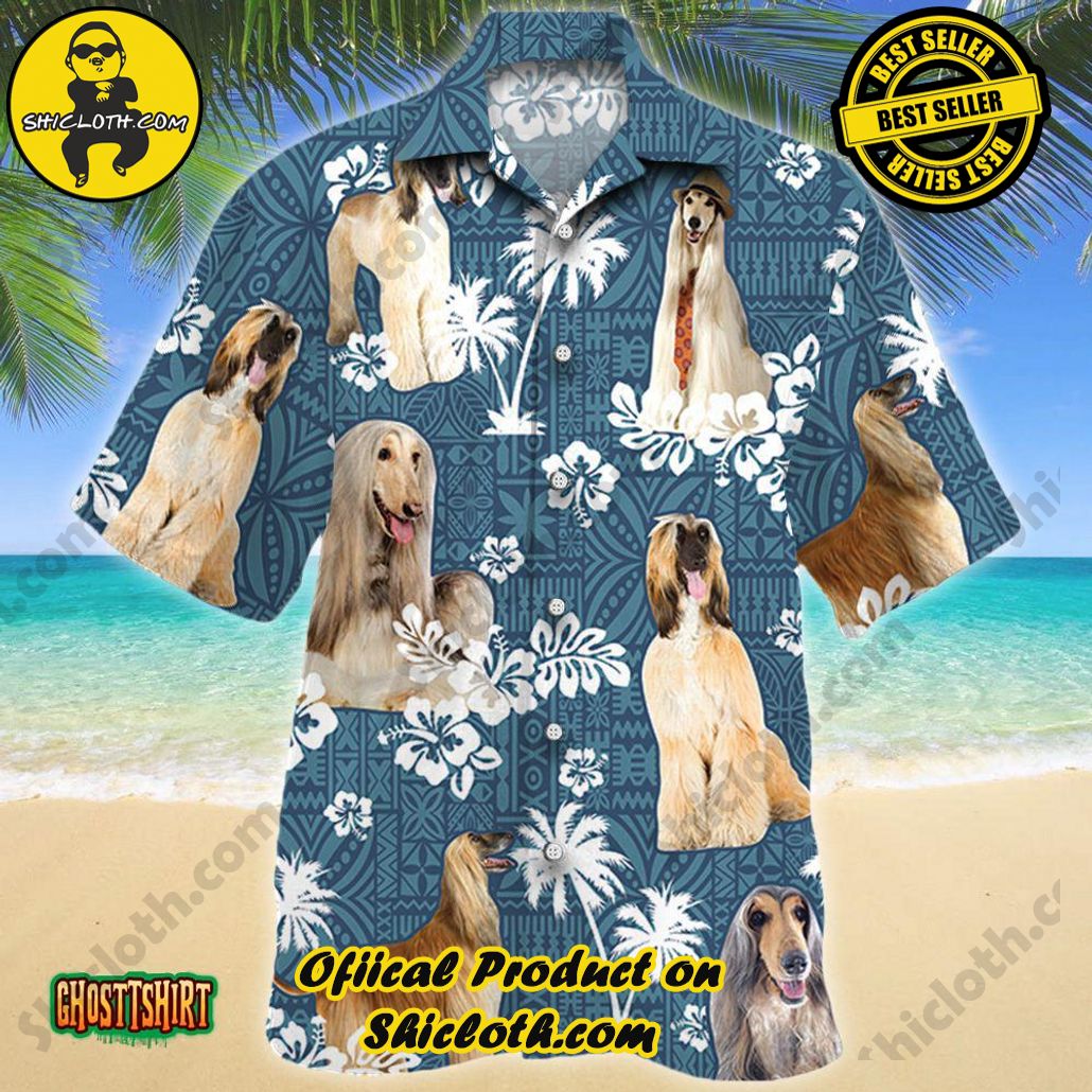 Embrace Summer Vibes with Shicloth's Aloha Hawaiian Shirt: A Fusion of Style and Comfort 69 Afghan Hound Dog Blue Tribal Pattern Aloha Hawaiian Shirt