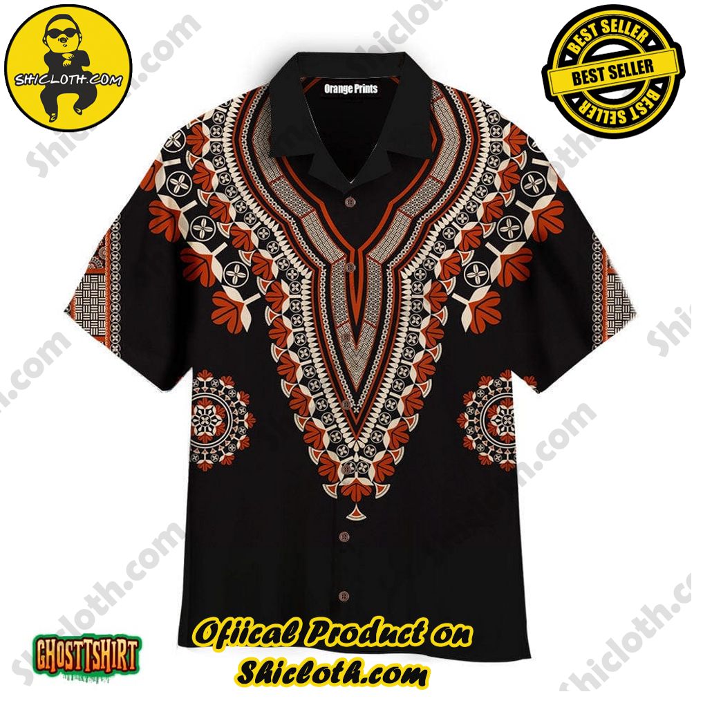 Embrace Summer Vibes with Shicloth's Aloha Hawaiian Shirt: A Fusion of Style and Comfort 72 Africa Dashiki Red Gold Flower Aloha Hawaiian Shirt