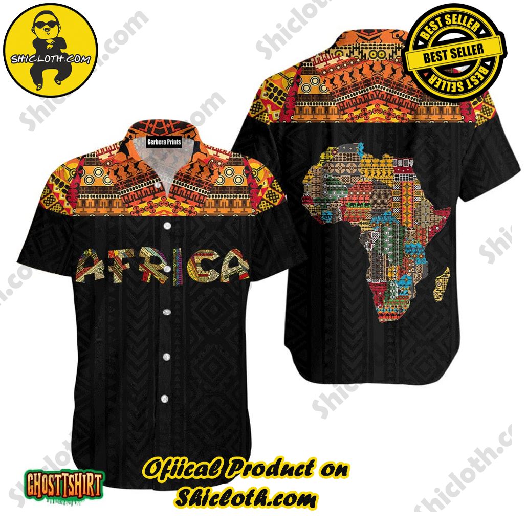 Embrace Summer Vibes with Shicloth's Aloha Hawaiian Shirt: A Fusion of Style and Comfort 73 Africa Vintage Pattern Black Aloha Hawaiian Shirt