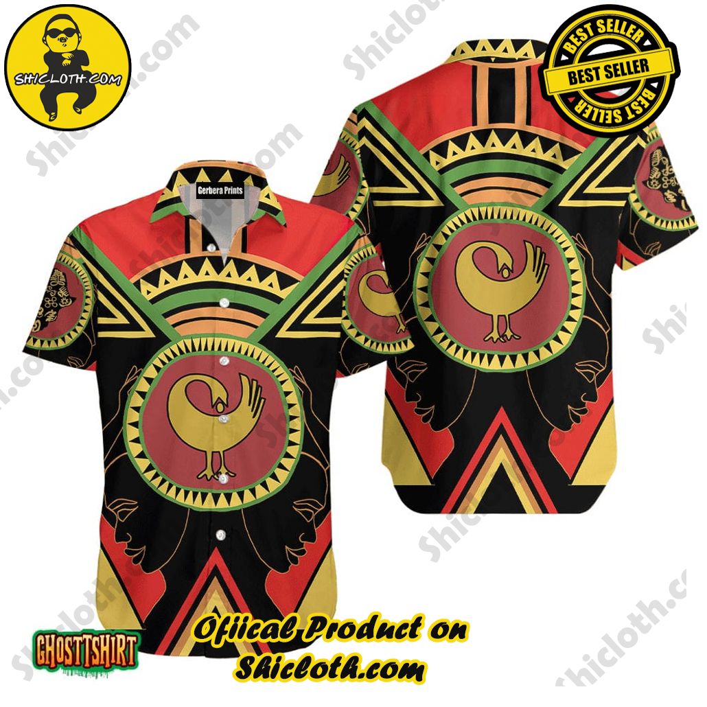 Embrace Summer Vibes with Shicloth's Aloha Hawaiian Shirt: A Fusion of Style and Comfort 74 African Adinkra Sankofa Pattern Black Aloha Hawaiian Shirt