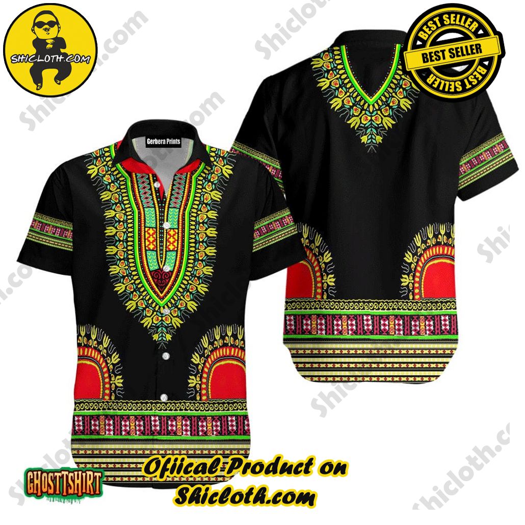 Embrace Summer Vibes with Shicloth's Aloha Hawaiian Shirt: A Fusion of Style and Comfort 78 African Dashiki Pattetn Black Aloha Hawaiian Shirt