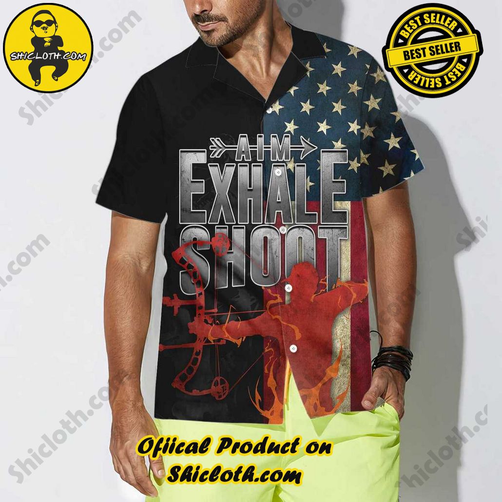 Embrace Summer Vibes with Shicloth's Aloha Hawaiian Shirt: A Fusion of Style and Comfort 91 Aim Exhale Shoot Archery Hawaiian Shirt