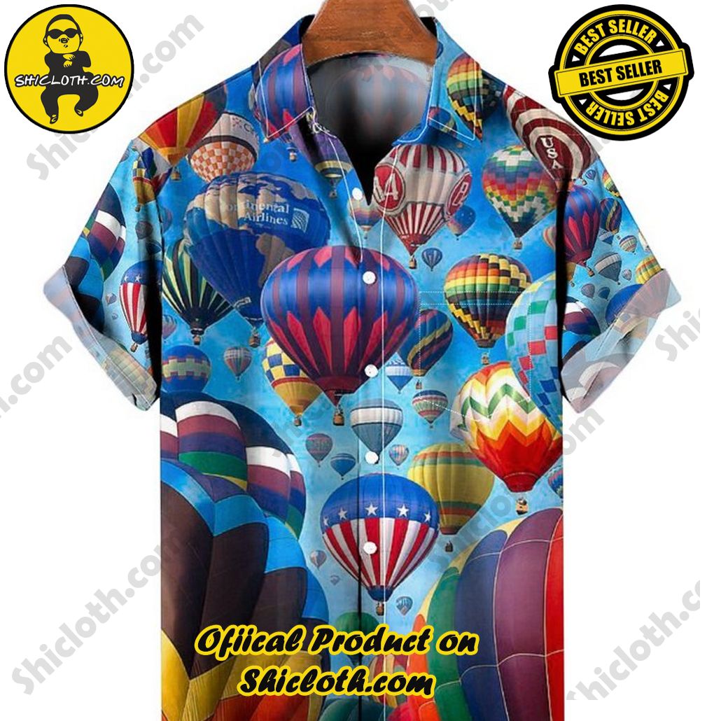 Embrace Summer Vibes with Shicloth's Aloha Hawaiian Shirt: A Fusion of Style and Comfort 94 Air Balloon Chest Pocket Short Sleeve Hawaiian Shirt