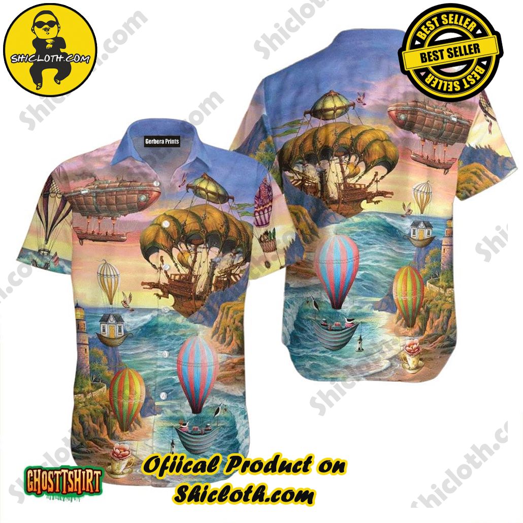 Embrace Summer Vibes with Shicloth's Aloha Hawaiian Shirt: A Fusion of Style and Comfort 96 Air Balloon Steampunk Colourful Aloha Hawaiian Shirt
