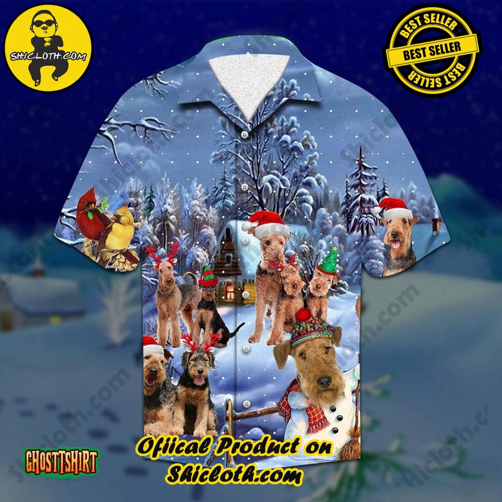 Discover the Tropical Charm: Shicloth's Hawaiian Shirt Collection 3 Airedale Terrier Christmas Snow White Aloha Hawaiian Shirt
