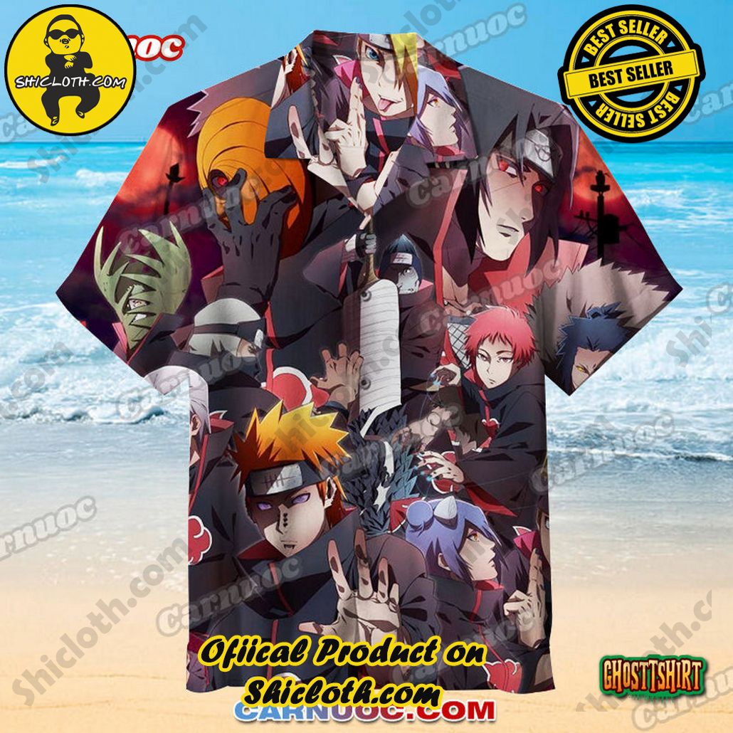 Discover the Tropical Charm: Shicloth's Hawaiian Shirt Collection 8 Akatsuki White Anime Hawaiian Shirts