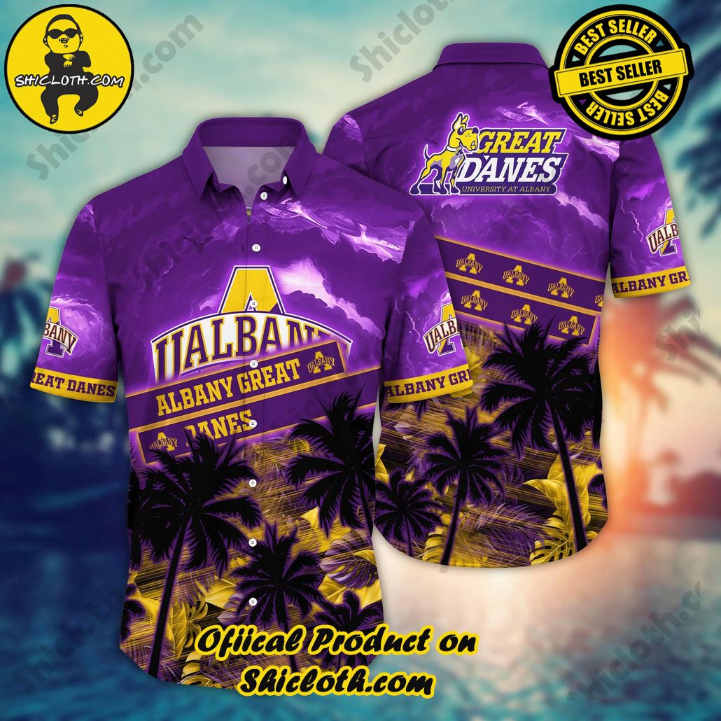 Show Your Team Spirit with Shicloth NCAA Beach Shirts 5 Albany Great Danes NCAA Hawaiian Shirt Oceanside Aloha Shirt