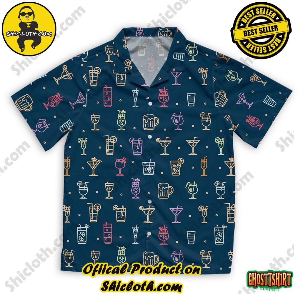 Discover the Tropical Charm: Shicloth's Hawaiian Shirt Collection 37 Alcohol Cocktail Hawaiian Beach Shirt