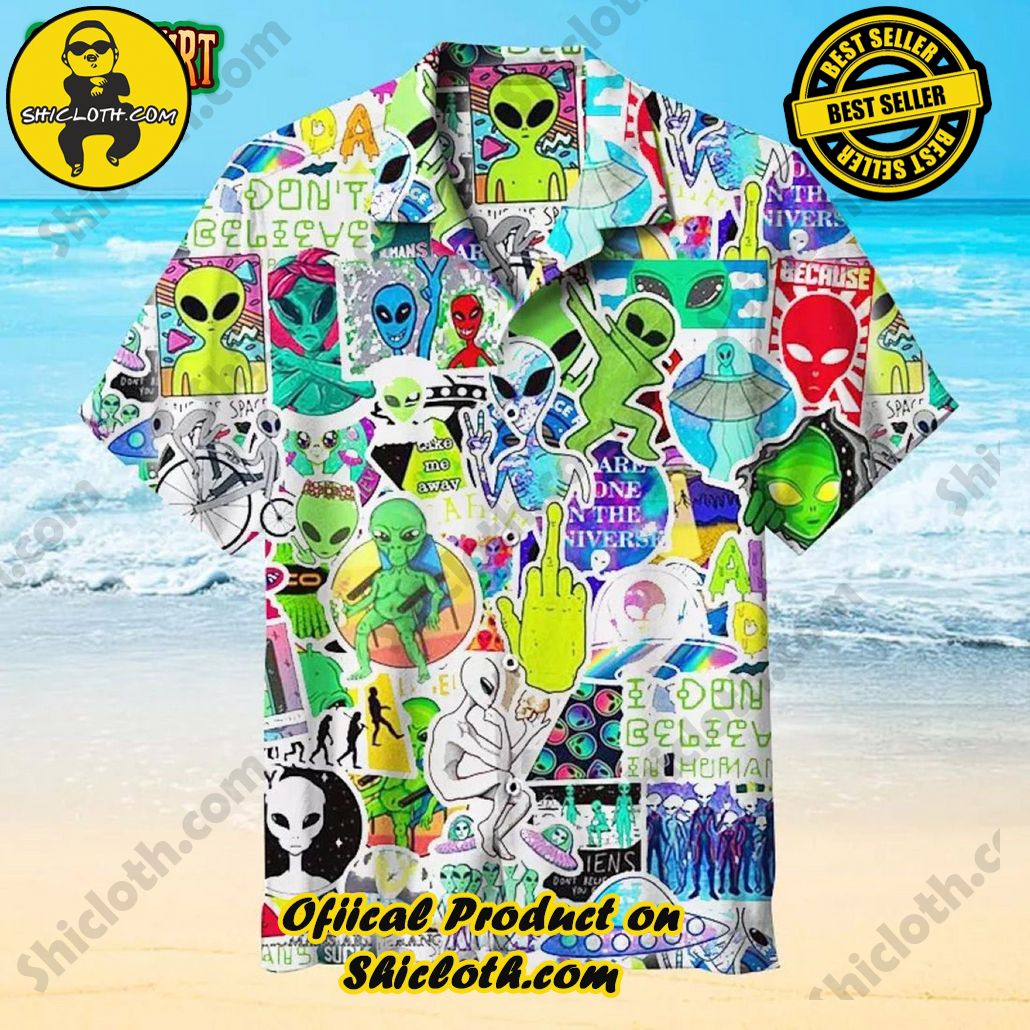 Discover the Tropical Charm: Shicloth's Hawaiian Shirt Collection 47 Alien Collage Hawaiian Shirt