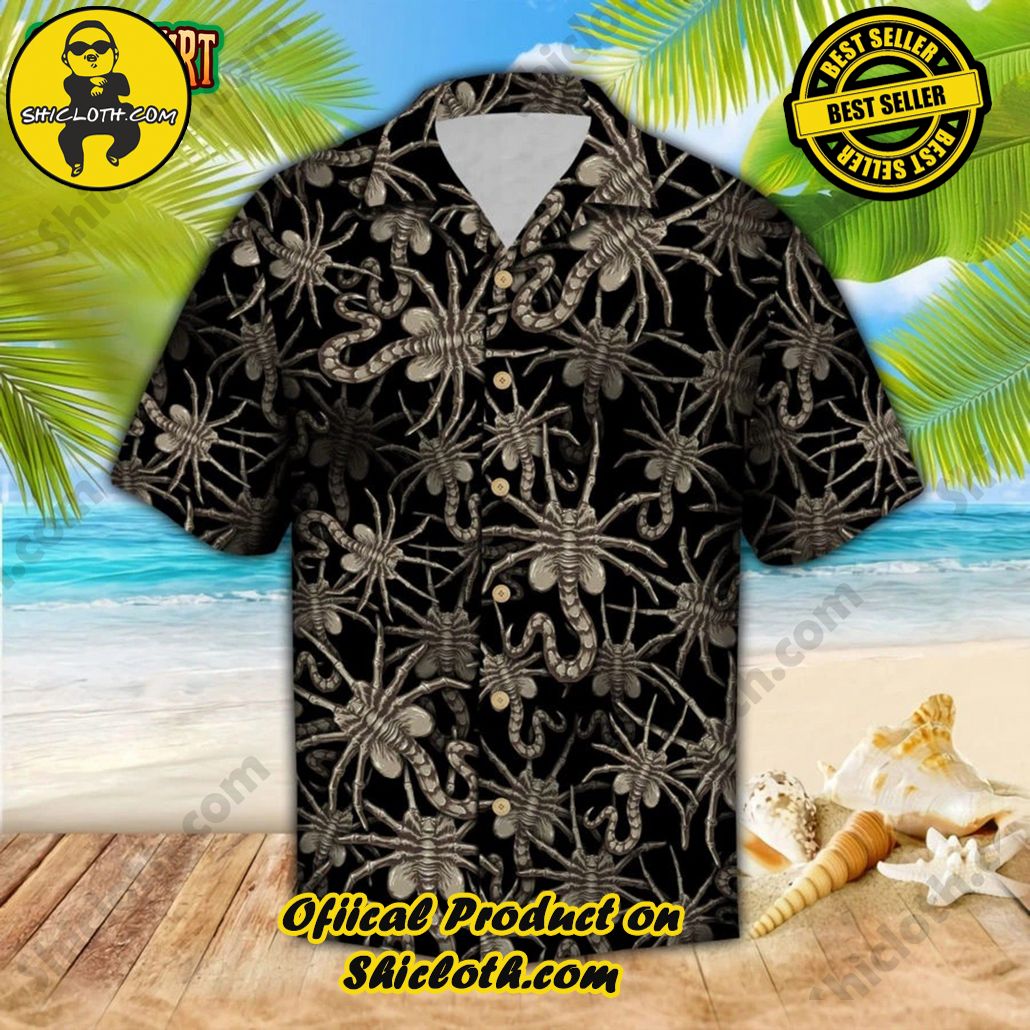 Discover the Tropical Charm: Shicloth's Hawaiian Shirt Collection 49 Alien Face Hugger Hawaiian Shirt