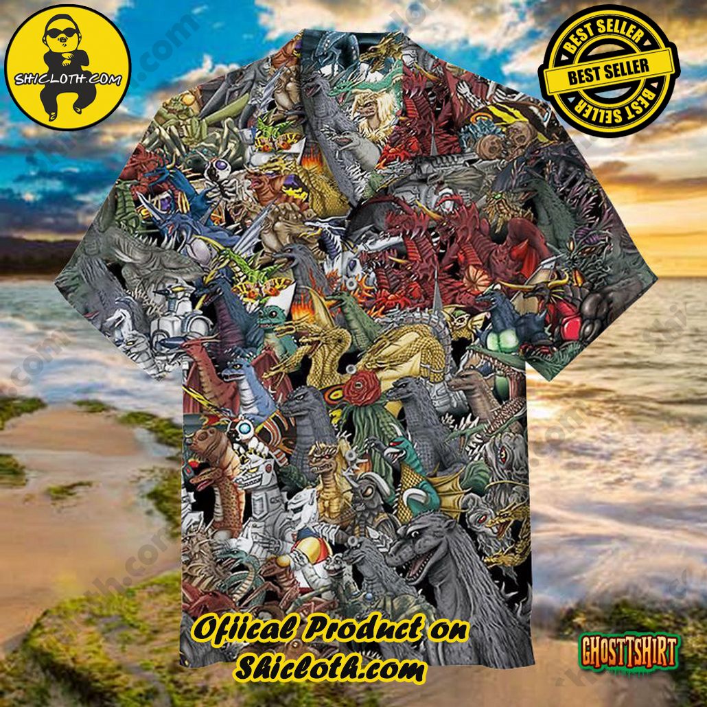 Discover the Tropical Charm: Shicloth's Hawaiian Shirt Collection 76 All Godzilla Monsters Unisex Aloha Hawaiian Shirt