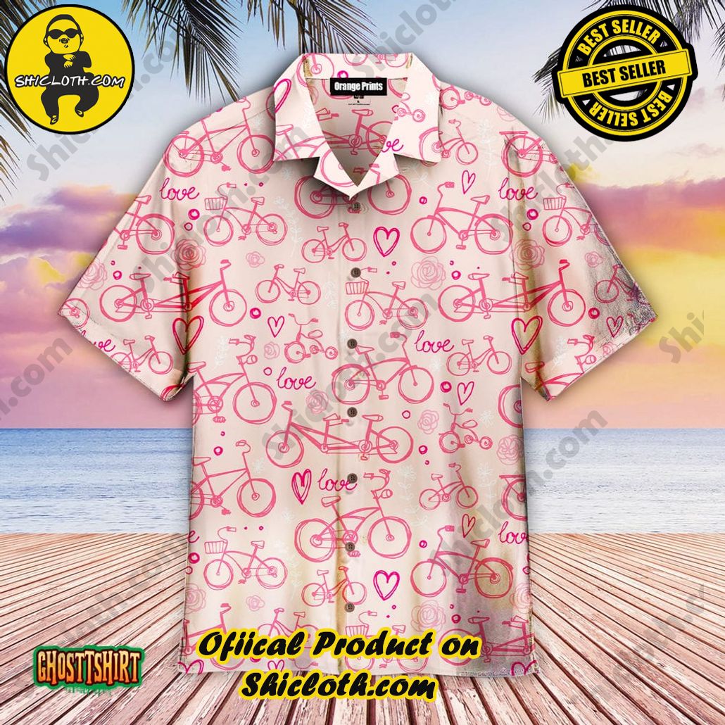 Discover the Tropical Charm: Shicloth's Hawaiian Shirt Collection 79 All I Need Is A Pink Bike Aloha Hawaiian Shirt