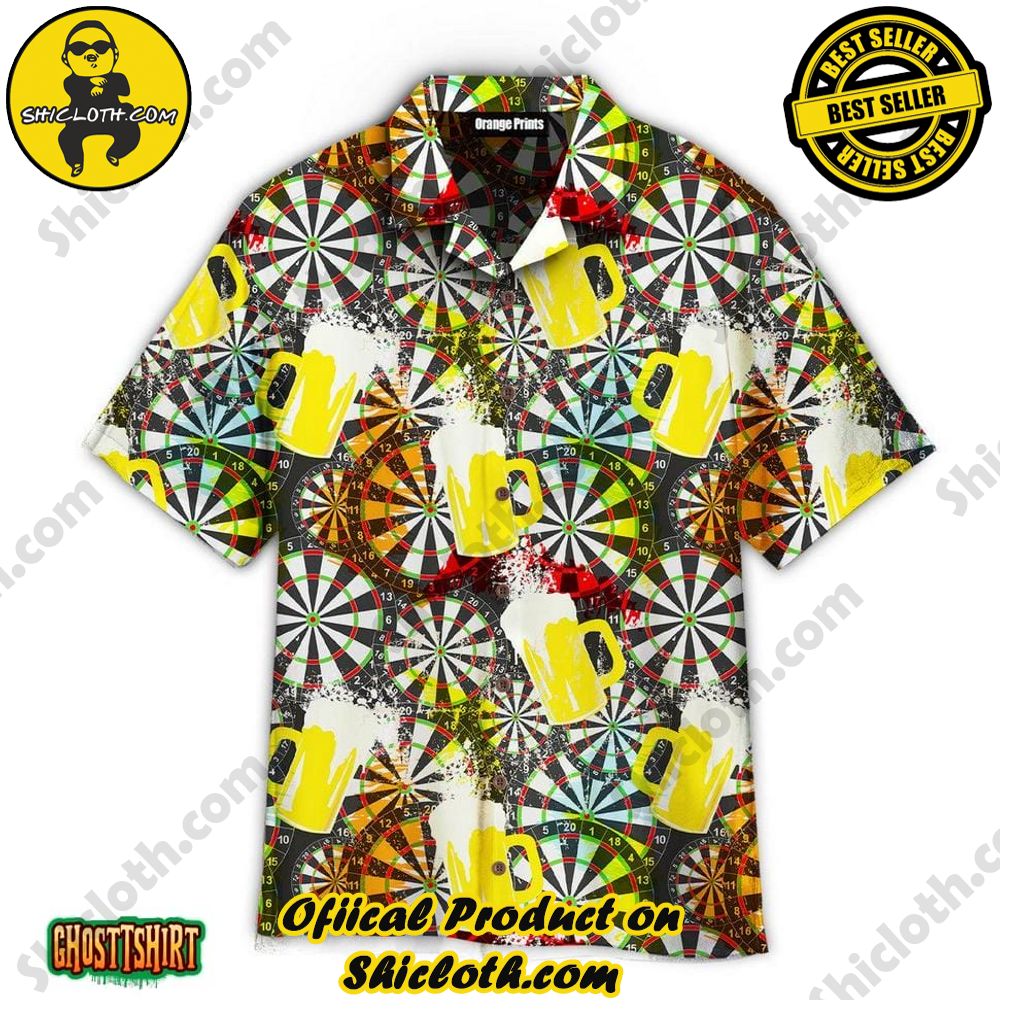 Discover the Tropical Charm: Shicloth's Hawaiian Shirt Collection 90 All I Want To Do Is Darts And Beer Aloha Hawaiian Shirt