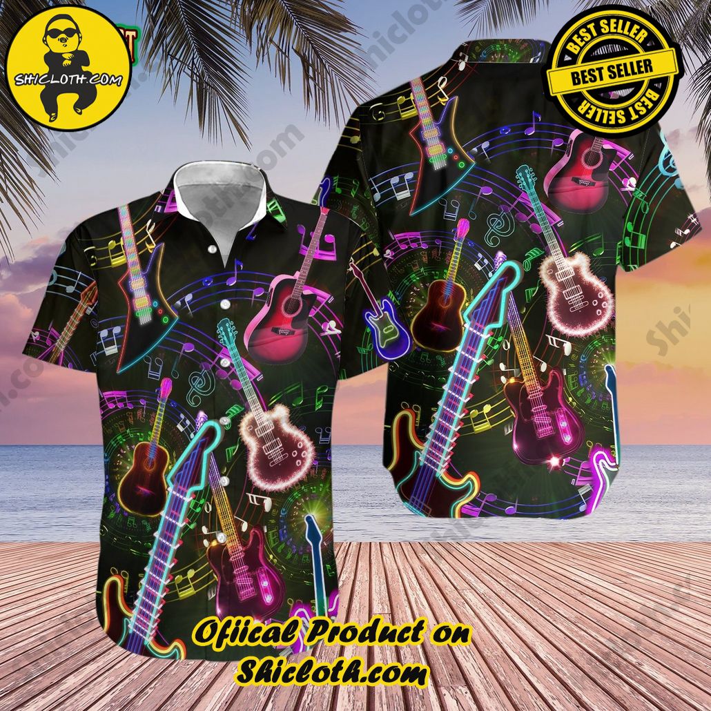 Discover the Tropical Charm: Shicloth's Hawaiian Shirt Collection 99 All You Need Is a Guitar Hawaiian Shirt