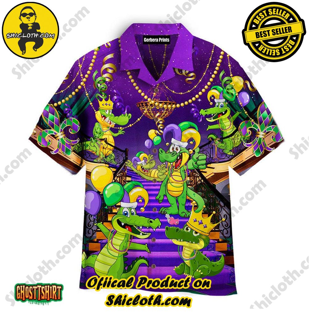 Discover Paradise: Shicloth's Hawaiian Beach Shirt Collection 6 Alligators Funny Mardi Gras Aloha Hawaiian Shirt