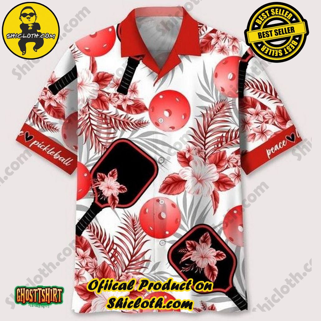 Discover Paradise: Shicloth's Hawaiian Beach Shirt Collection 39 Aloha Peace Love Pickleball Red Aloha Hawaiian Shirt