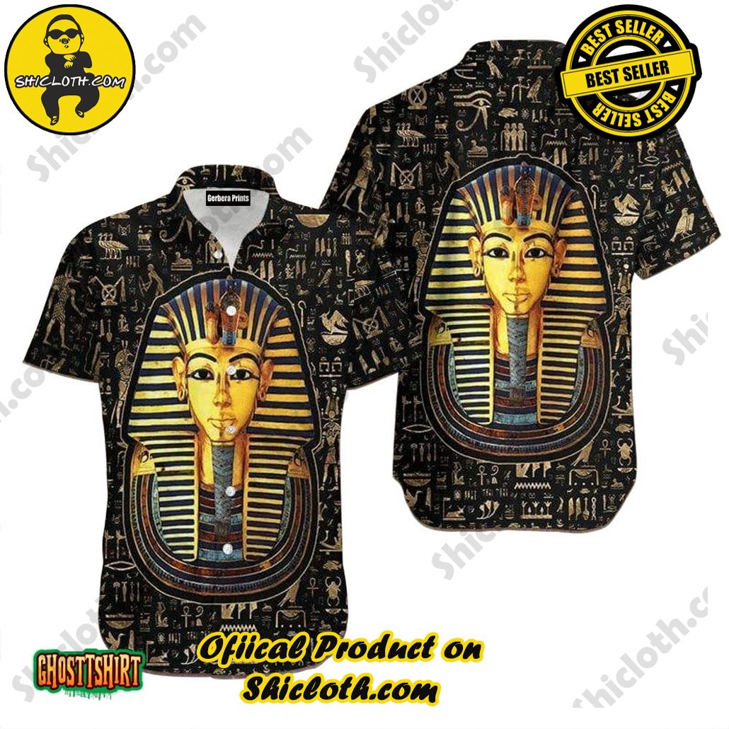 Discover Paradise: Shicloth's Hawaiian Beach Shirt Collection 50 Aloha Shirts Ancient Egypt Pharaoh Black Hawaiian Shirt