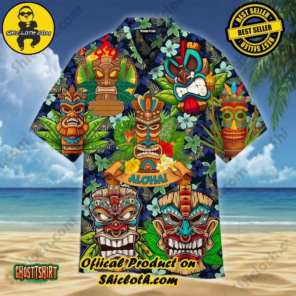 Discover Paradise: Shicloth's Hawaiian Beach Shirt Collection 57 Aloha Tiki Tiki Aloha Hawaiian Shirt