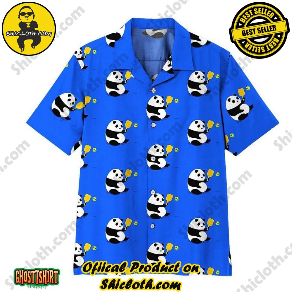 Discover Paradise: Shicloth's Hawaiian Beach Shirt Collection 65 Alohazing Panda Pickleball Blue Aloha Hawaiian Shirt