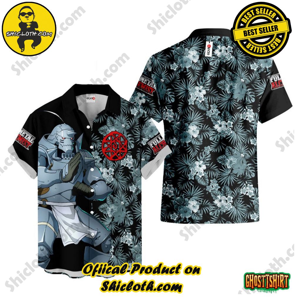 Discover Paradise: Shicloth's Hawaiian Beach Shirt Collection 72 Alphonse Elric Anime Hawaiian Shirts