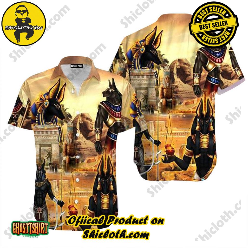 Discover Paradise: Shicloth's Hawaiian Beach Shirt Collection 84 Amazing Anubis And The Pyramid Ancient Egypt Aloha Hawaiian Shirt