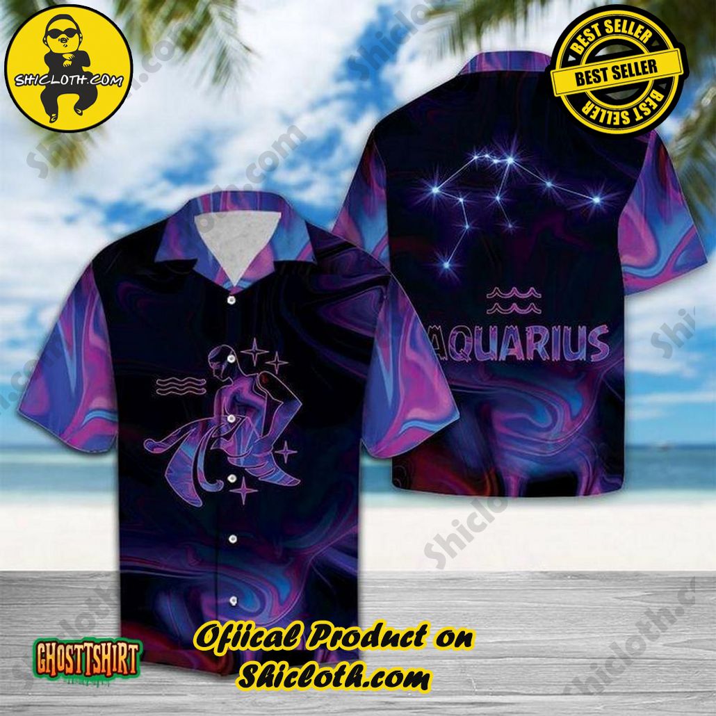 Discover Paradise: Shicloth's Hawaiian Beach Shirt Collection 85 Amazing Aquarius Horoscope Purple Aloha Hawaiian Shirt
