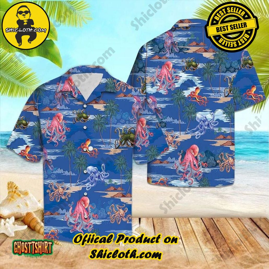 Discover Paradise: Shicloth's Hawaiian Beach Shirt Collection 91 Amazing Beach Octopus Blue Aloha Hawaiian Shirt