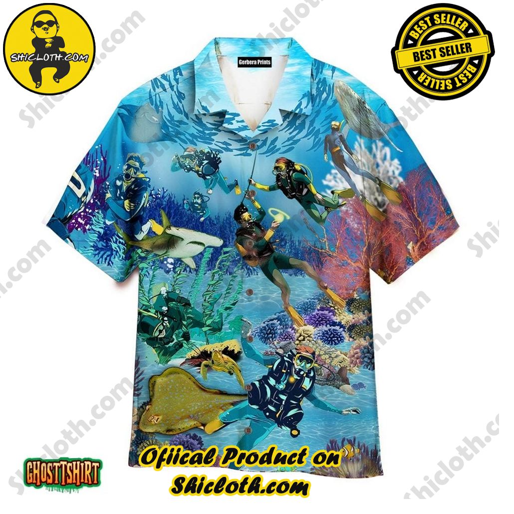 Discover Paradise: Shicloth's Hawaiian Beach Shirt Collection 99 Amazing Blue Scuba Diving And Coral Reefs in the Ocean Aloha Hawaiian Shirt