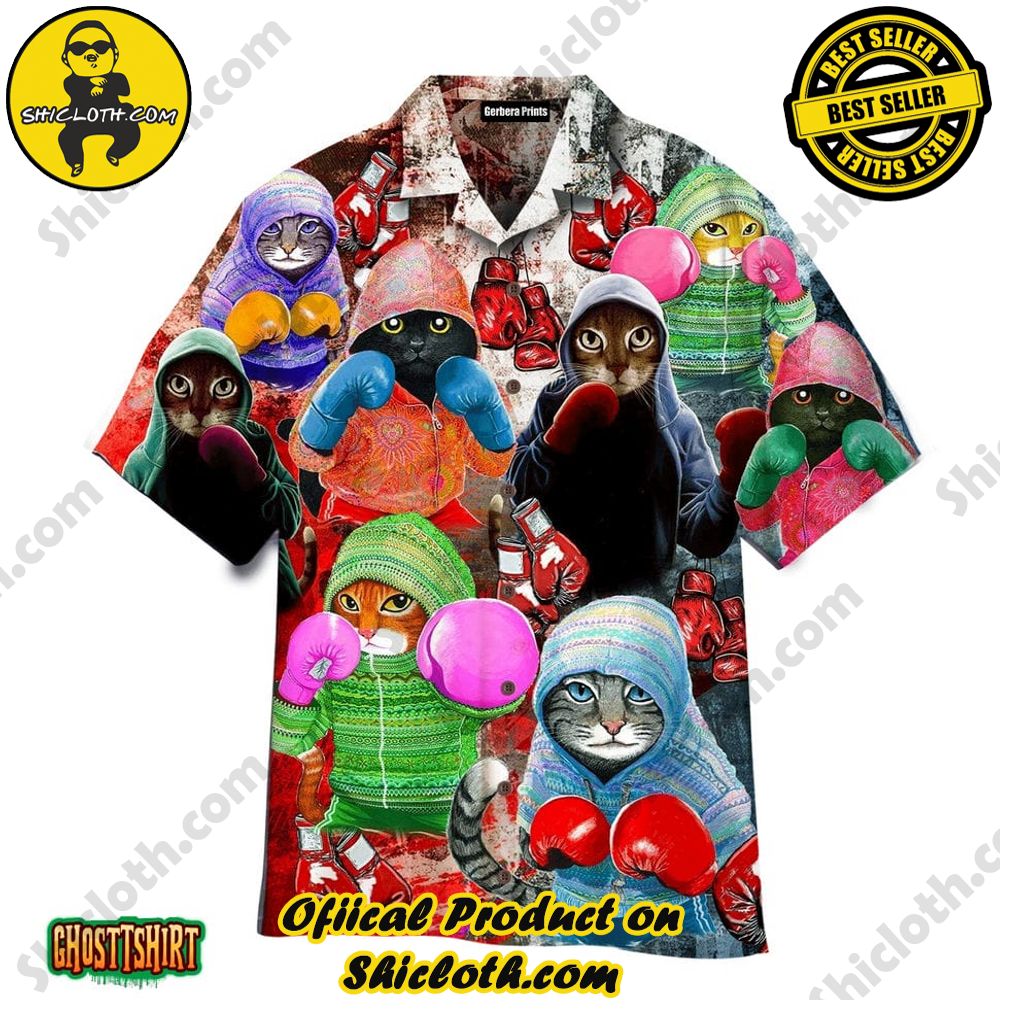 Discover the Perfect Beachwear: Shicloth's Stylish Summer Shirts for Your Next Vacation 2 Amazing Boxing Cats Colourful Aloha Hawaiian Shirt