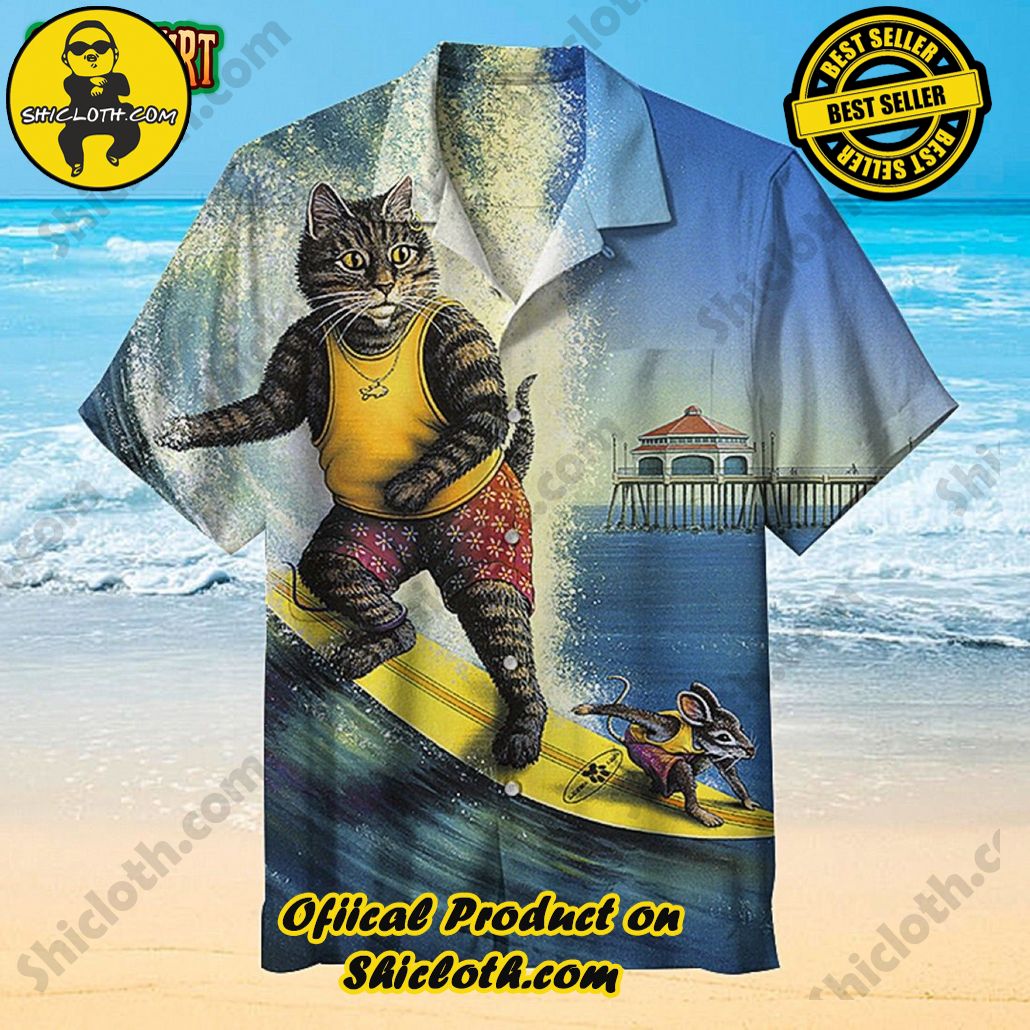 Discover the Perfect Beachwear: Shicloth's Stylish Summer Shirts for Your Next Vacation 12 Amazing Cat and Mouse Surfing Hawaiian Shirt