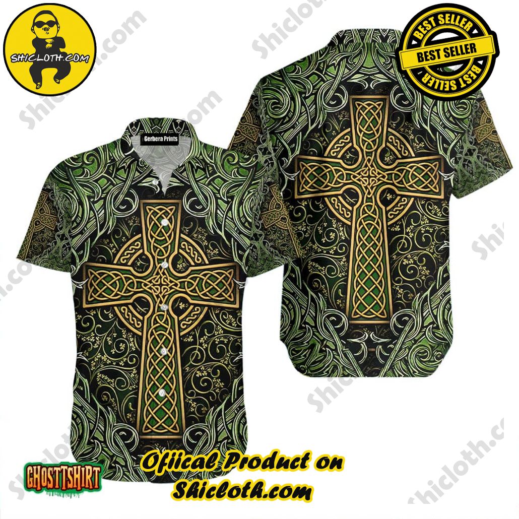 Discover the Perfect Beachwear: Shicloth's Stylish Summer Shirts for Your Next Vacation 13 Amazing Celtic Cross St Patrick Green Aloha Hawaiian Shirt