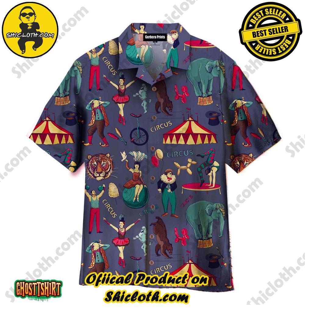 Discover the Perfect Beachwear: Shicloth's Stylish Summer Shirts for Your Next Vacation 21 Amazing Circus All Over Pattern Aloha Hawaiian Shirt