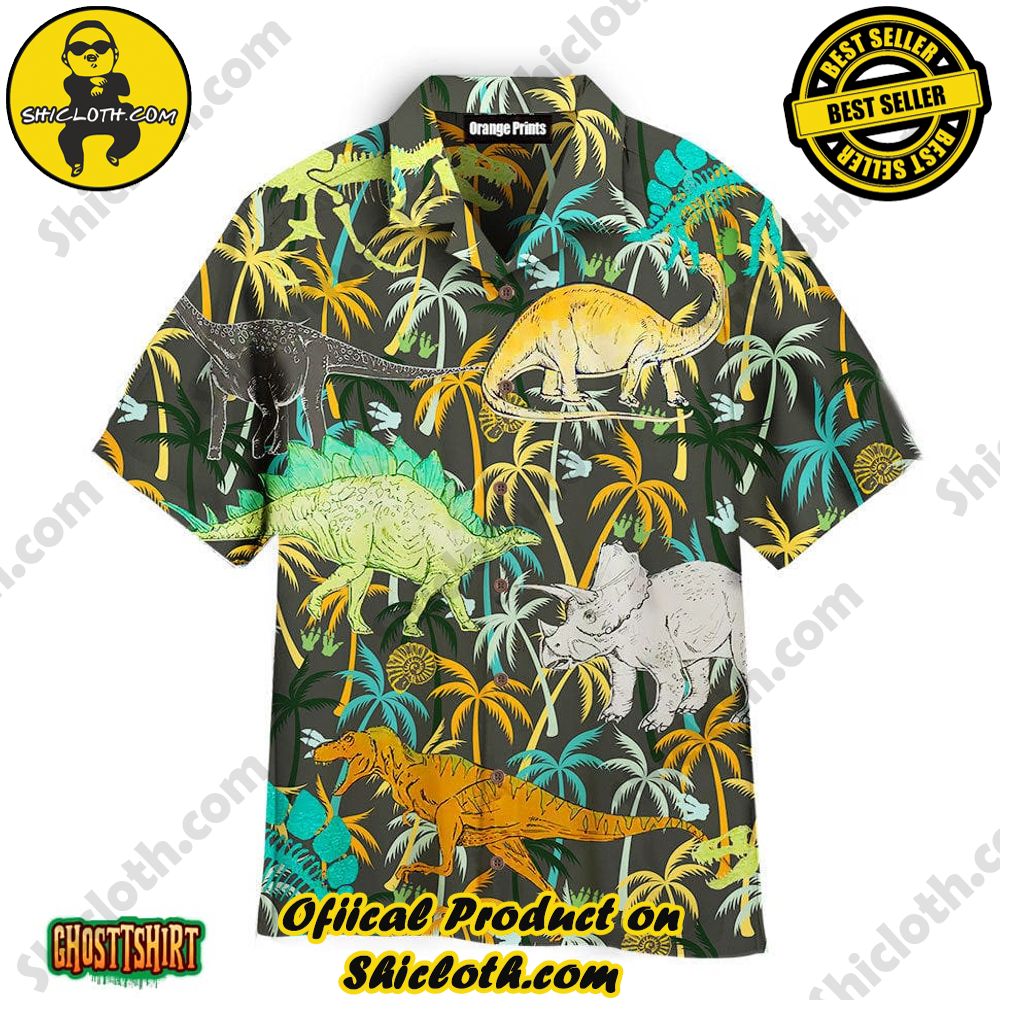 Discover the Perfect Beachwear: Shicloth's Stylish Summer Shirts for Your Next Vacation 27 Amazing Colorful Dinosaur Aloha Hawaiian Shirt