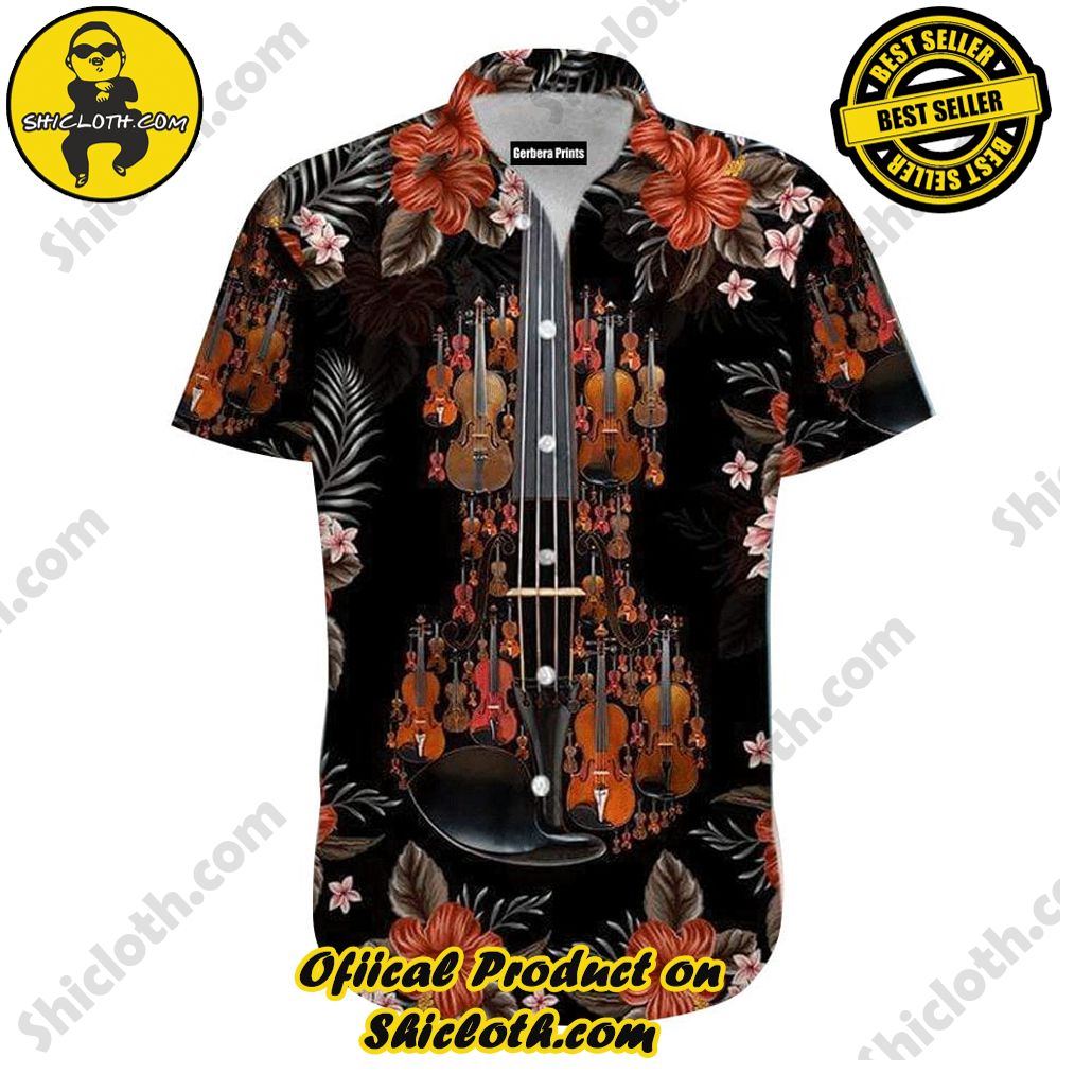 Discover the Perfect Beachwear: Shicloth's Stylish Summer Shirts for Your Next Vacation 32 Amazing Combine Violin Black Aloha Hawaiian Shirt