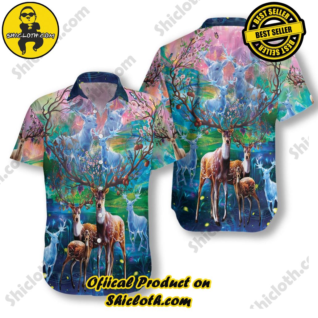Discover the Perfect Beachwear: Shicloth's Stylish Summer Shirts for Your Next Vacation 36 AMAZING DEER Hawaiian Shirt